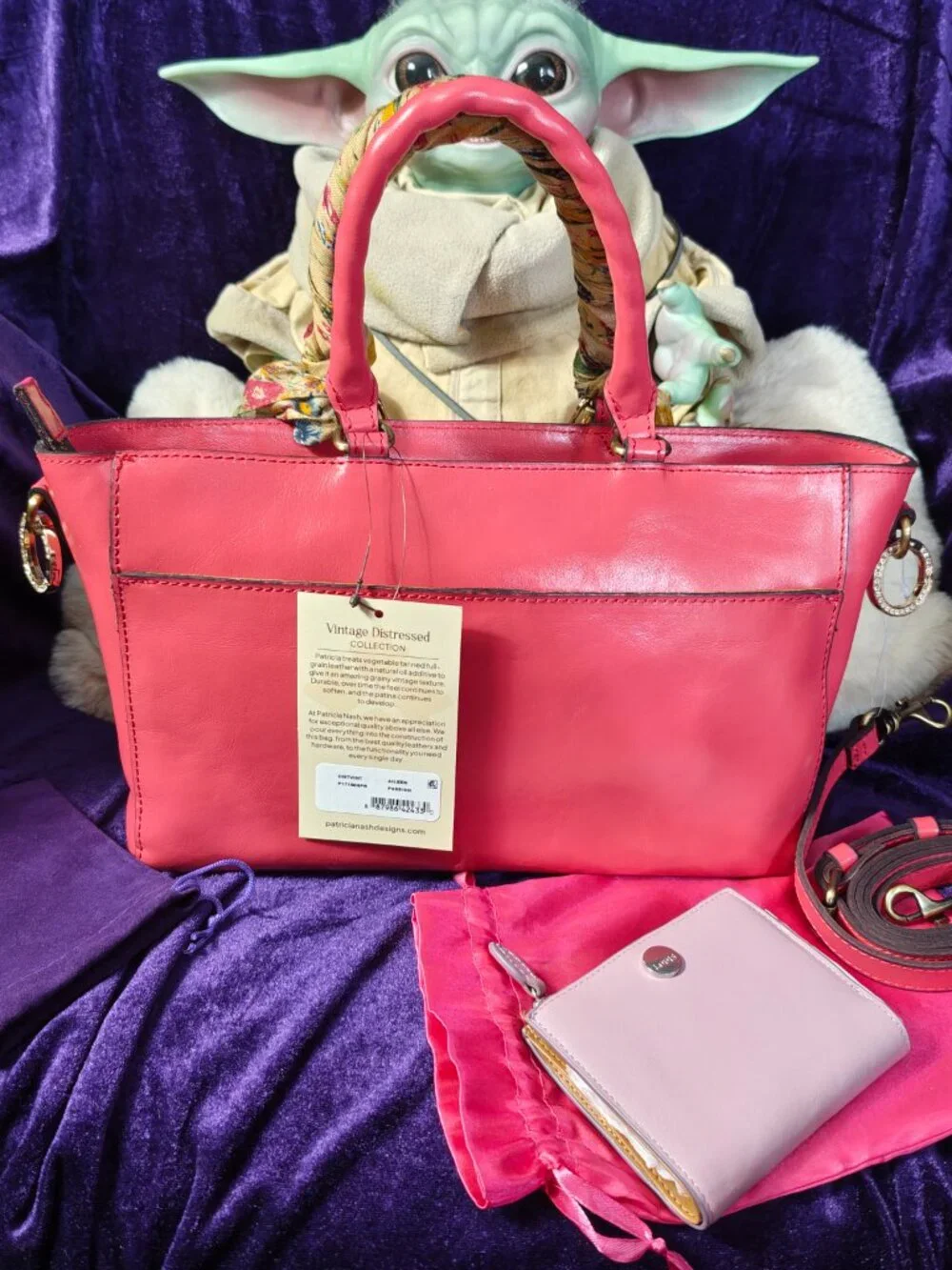 Patricia Nash Top-Handle/Crossbody Aileen in Passion Pink & Scarf (new)